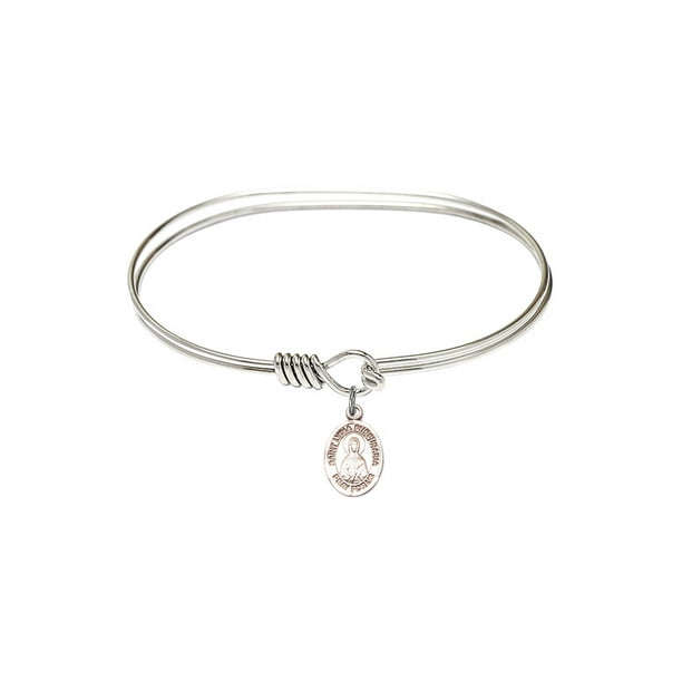 St Lydia Purpuraria Charm On A 7 Inch Oval Eye Hook Bangle Bracelet St Lydia Purpuraria Charm On A 7 Inch Oval Eye Hook Bangle Bracelet